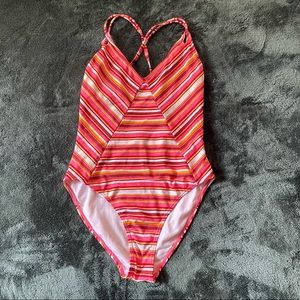 Striped Retro One Piece Swimsuit